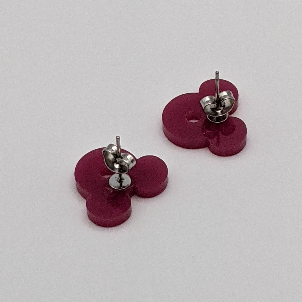 Mickey Mouse pink glitter donut stud earrings - Picture 6 of 6